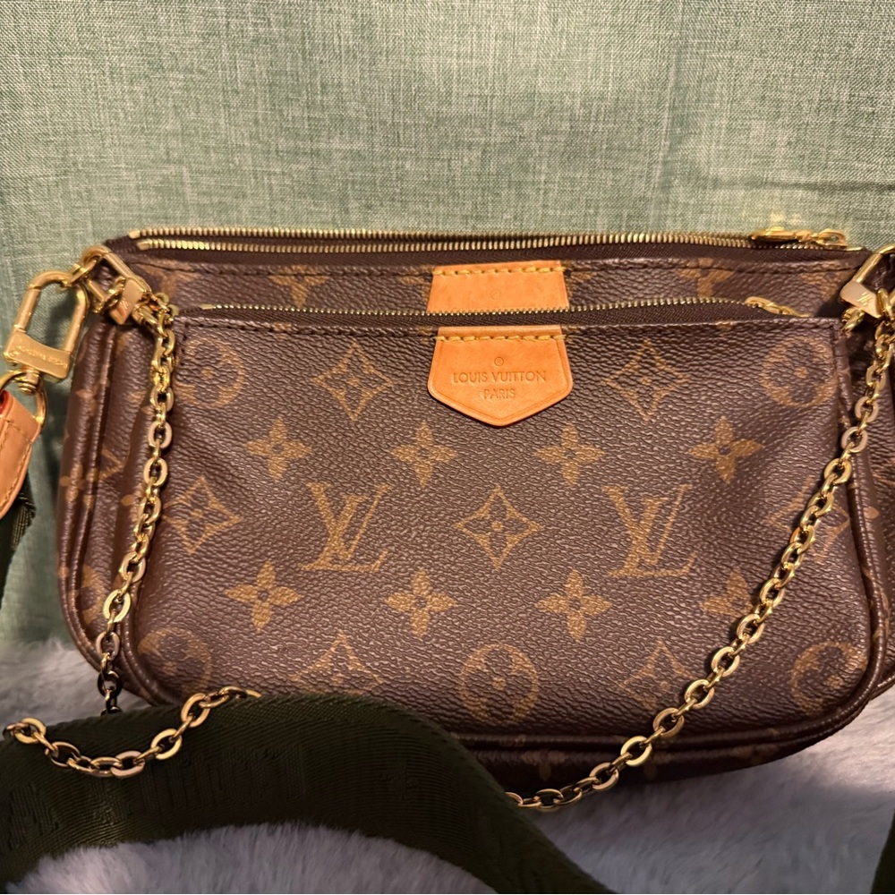 Louis Vuitton Brown and Gold Monogram Crossbody Bag